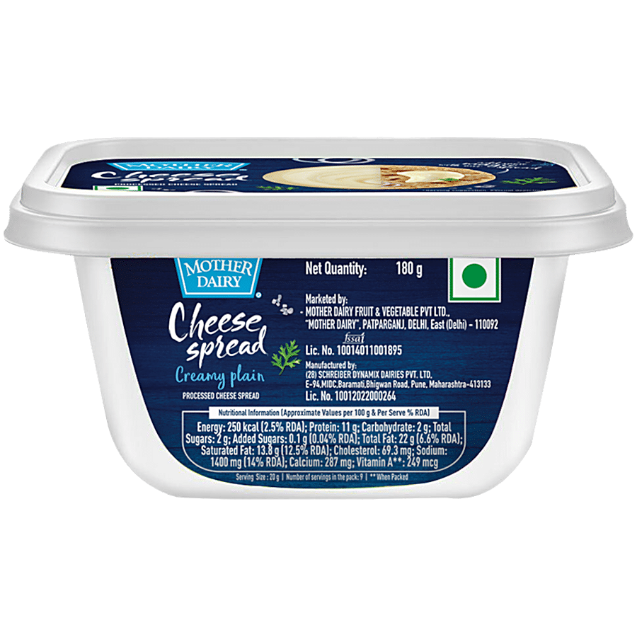 Mother Dairy Cheese Spread Creamy Plain