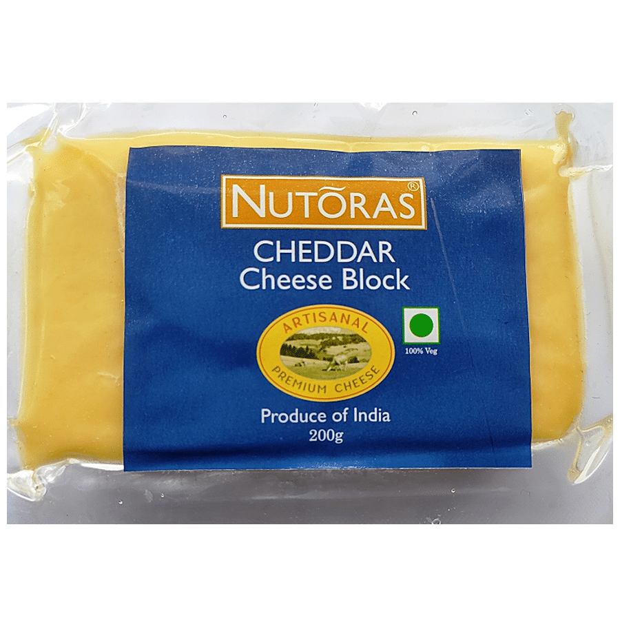 NUTORAS Cheddar Cheese Block - Made from Cow's Milk