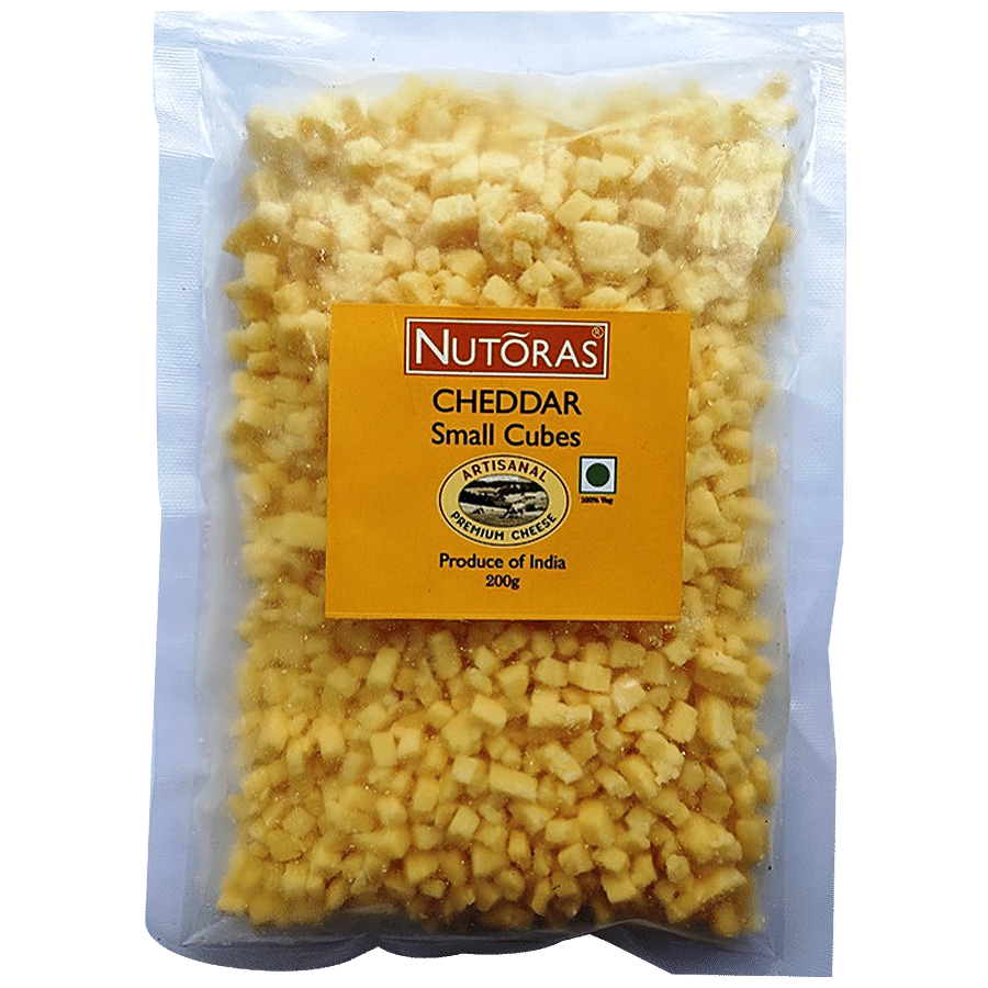 NUTORAS Cheddar Cheese Small Cubes - Made from Cow's Milk