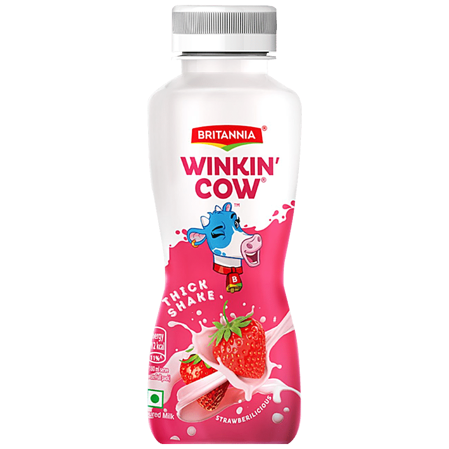 Britannia Winkin Cow Strawbericious Thick Milkshake - Sweet Fruity Flavour