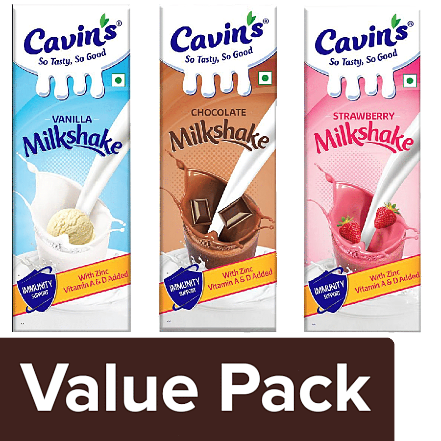 Cavins Milkshake - Chocolate + Vanilla + Strawberry