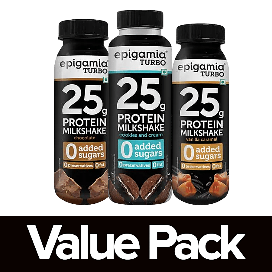 Epigamia  Turbo Chocolate + Turbo Cookies & Cream + Turbo Vanilla Caramel