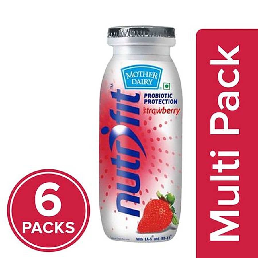 Mother Dairy Nutrifit Fermented Probiotic Milk Drink - Strawberry