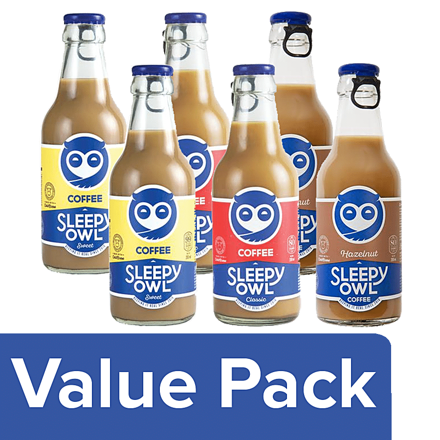 Sleepy Owl Cold Brew Coffee Classic + Coffee Sweet + Hazelnut Coffee (2x200ml each)