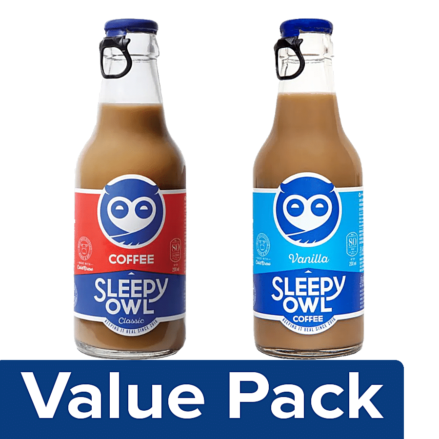 Sleepy Owl Cold Brew Coffee (Classic) + Cold Brew Coffee -Vanilla