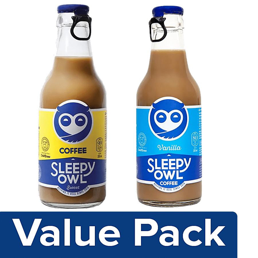 Sleepy Owl Cold Brew Coffee (Sweet) + Cold Brew Coffee -Vanilla