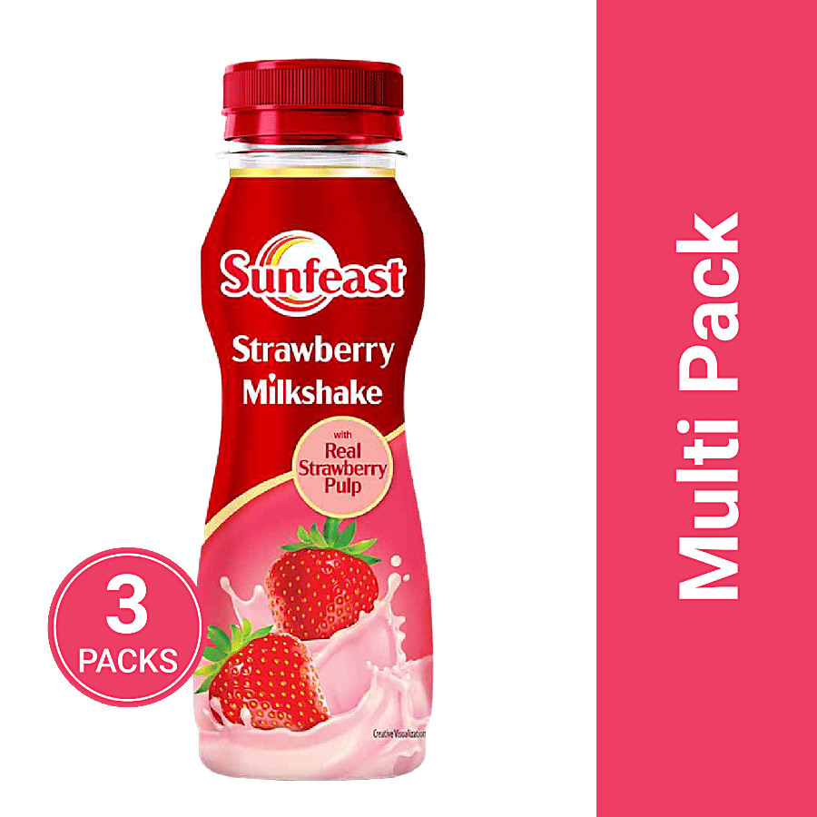 Sunfeast Strawberry Milkshake With Real Strawberry Pulp