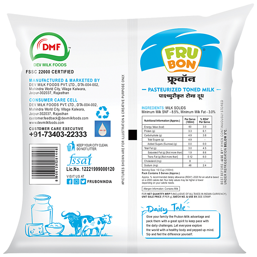 FruBon Pasteurized Toned Milk - Premium