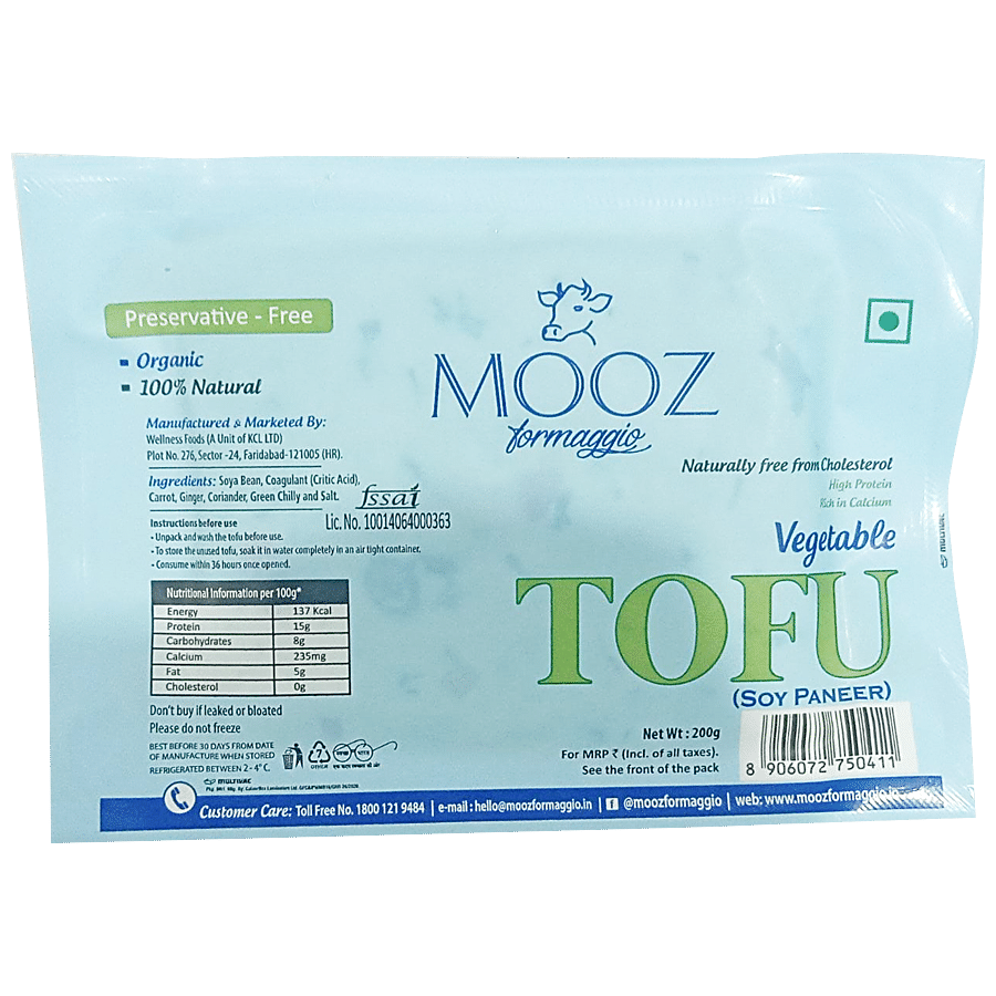 MOOZ Organic Vegetable Tofu/Soy Paneer