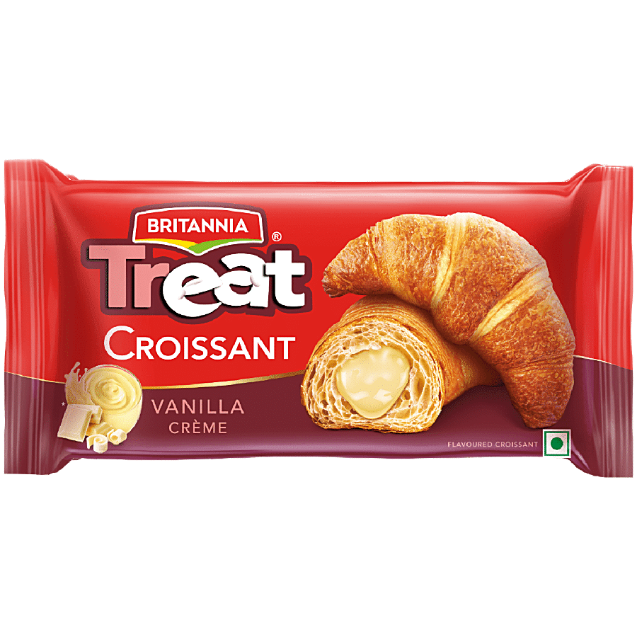 Britannia Treat Croissant - with Cocoa Creme + with Vanilla Creme Filling (2 x 45g each)