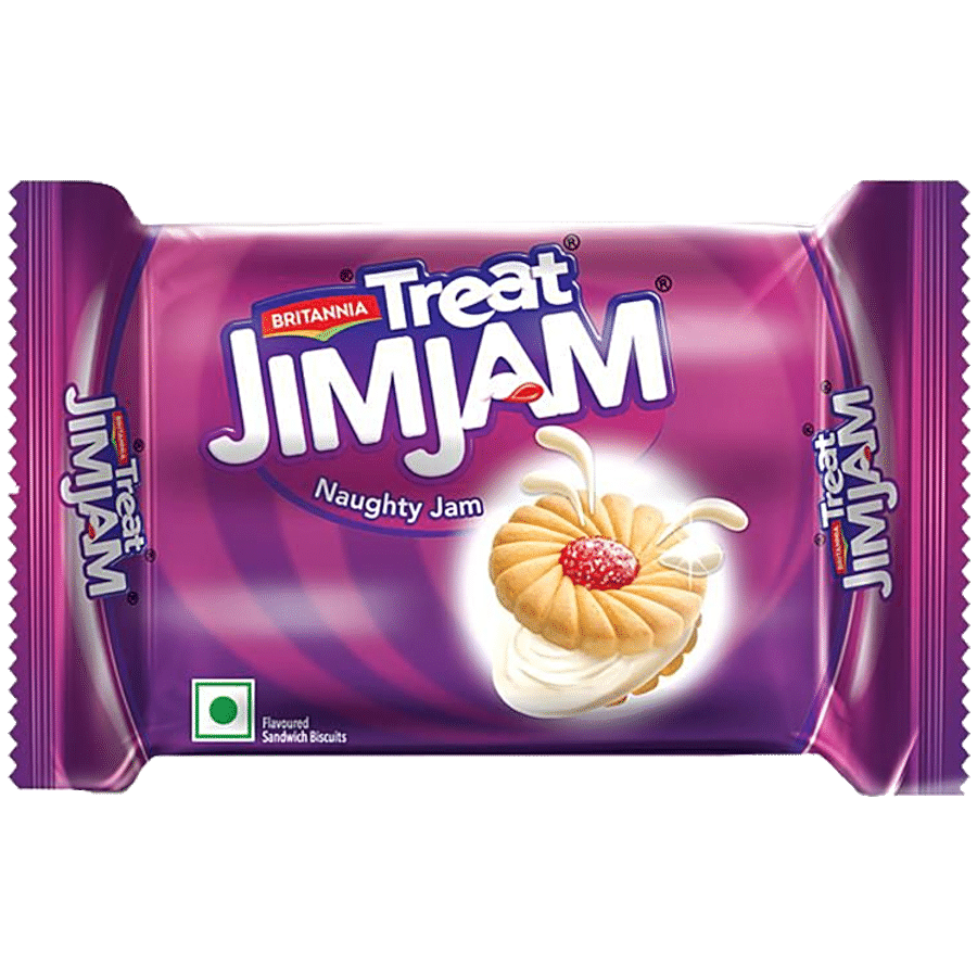 Britannia Treat JimJam Cream Biscuits 150 g + Treat Croissant - Mixed Fruit