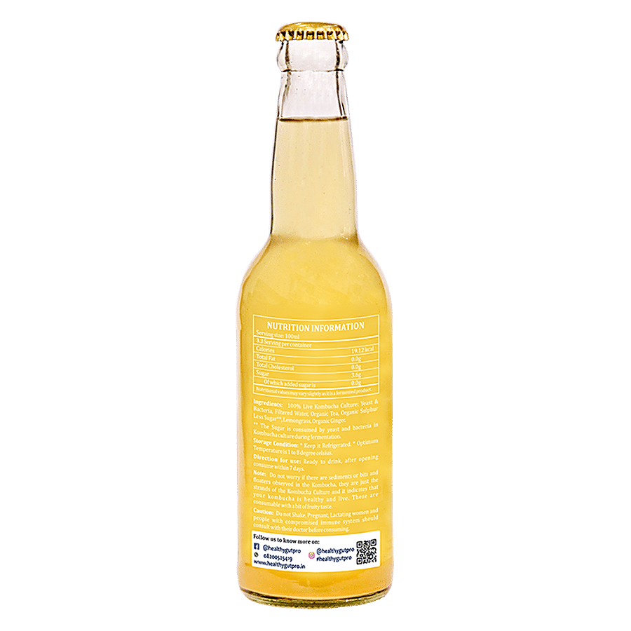 Healthy Gut Kombucha Natural Drink - With Lemongrass