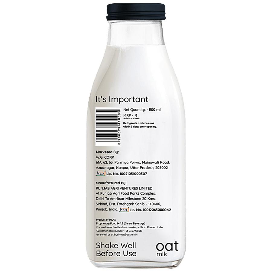 OatMlk Plant Based Milk - Natural & Creamy