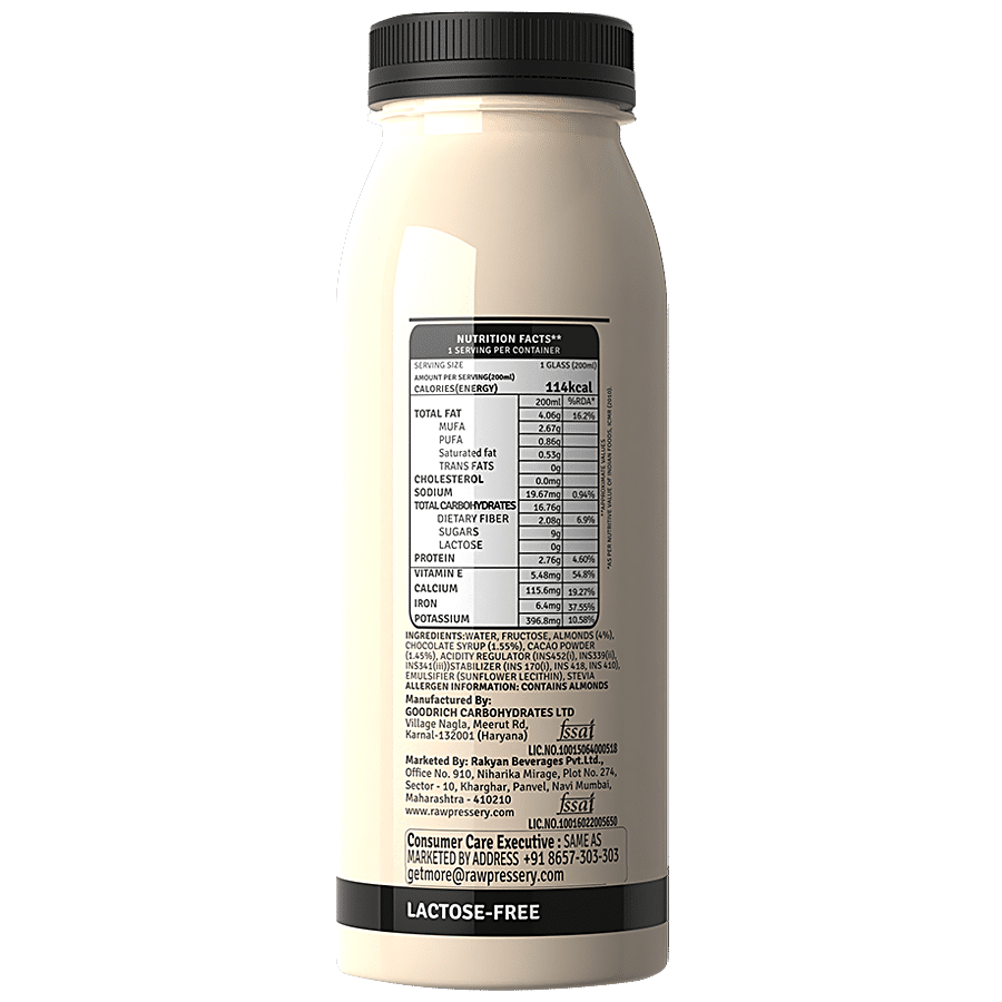 Raw Pressery Cocoa Almond Milk - Lactose Free