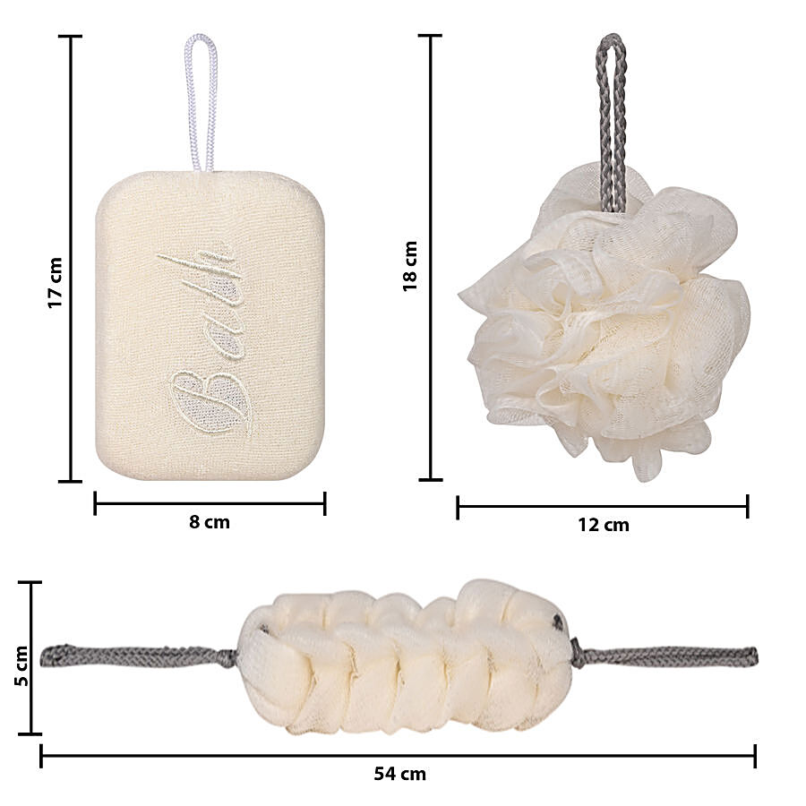 DP Loofah Set - Sponge + Back Scrubber + Loofah