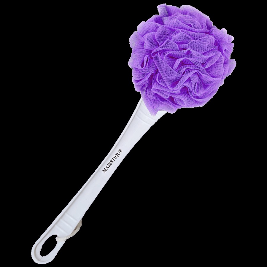 Majestique Long Handle Bath Loofah - Creates Rich Lather