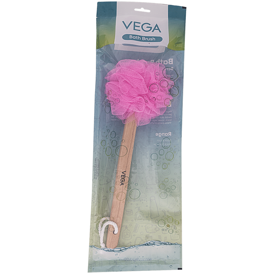 Vega Wooden Handle Bath Brush BA-1/6 - Exfoliates Skin