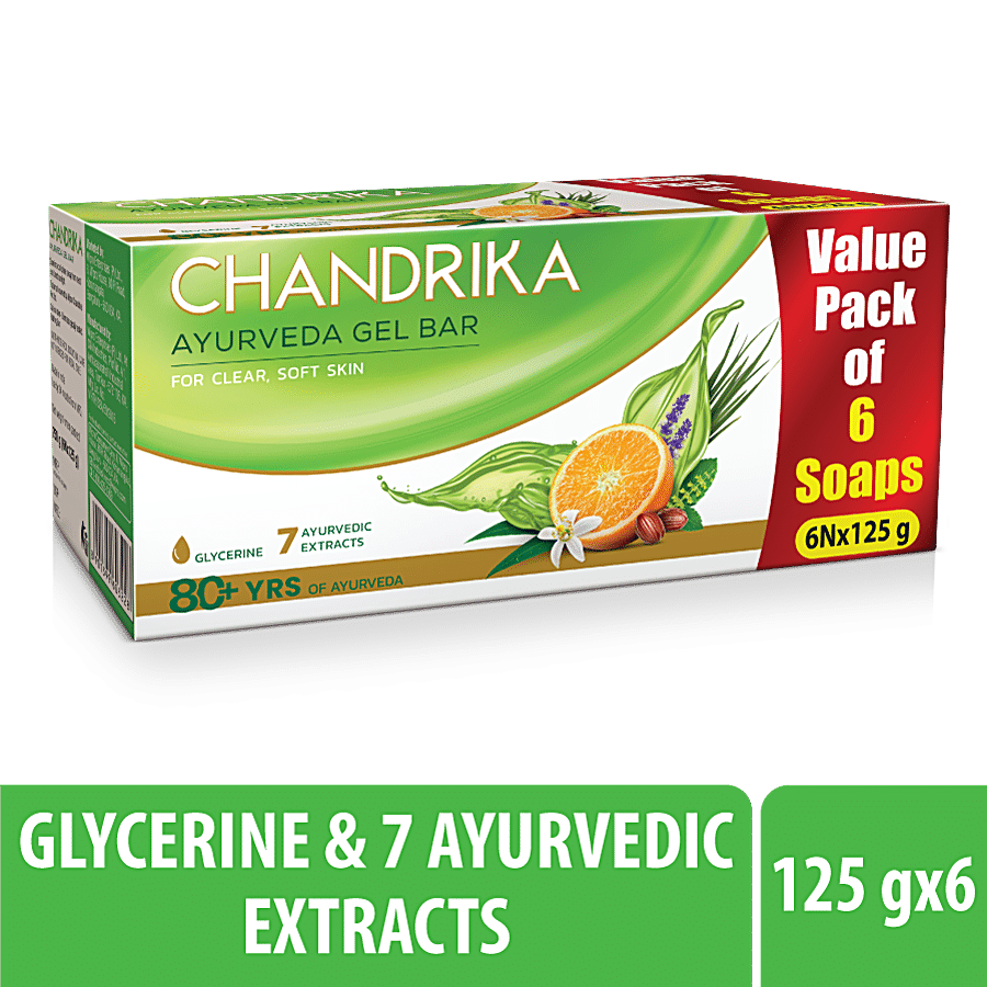 Chandrika Glycerine Ayurveda Gel Bar for Moisturized Skin