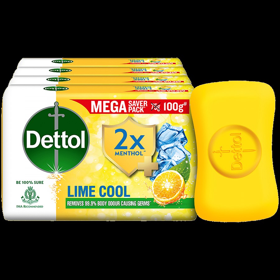 Dettol Lime Cool Bathing Soap Bar With 2x Menthol