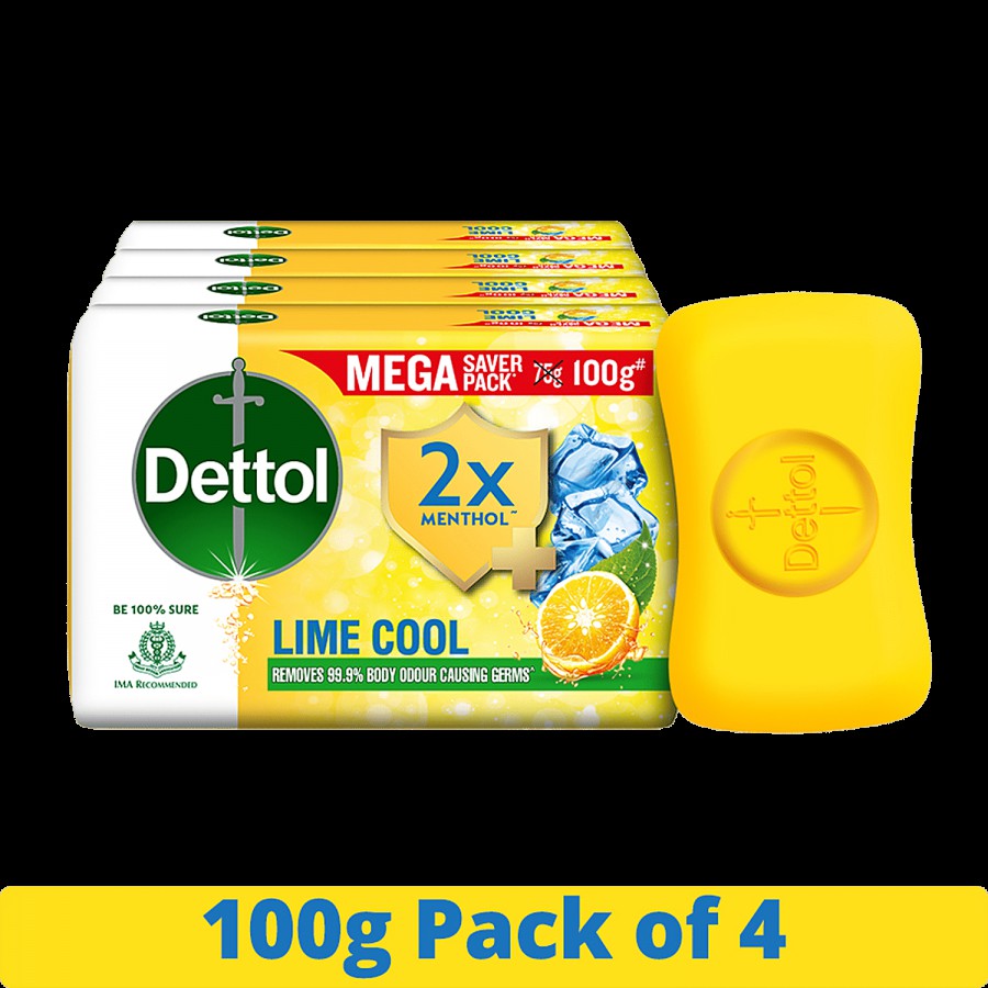 Dettol Lime Cool Bathing Soap Bar With 2x Menthol