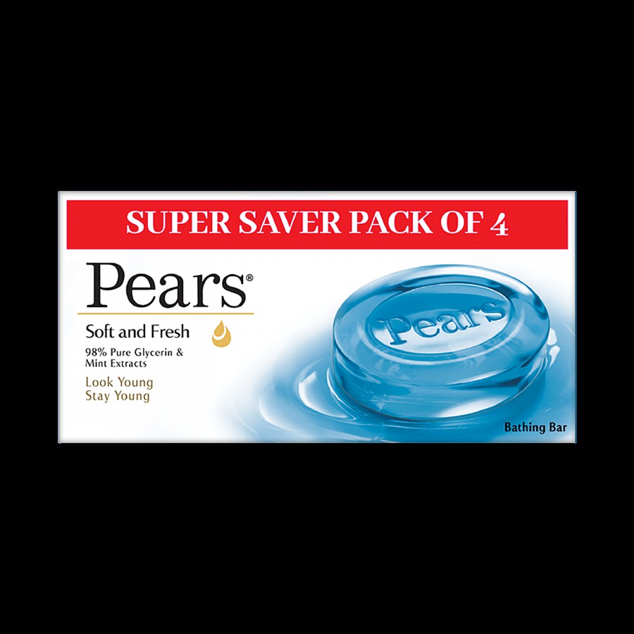 Pears Soft & Fresh Glycerine & Mint Extract Bathing Bar