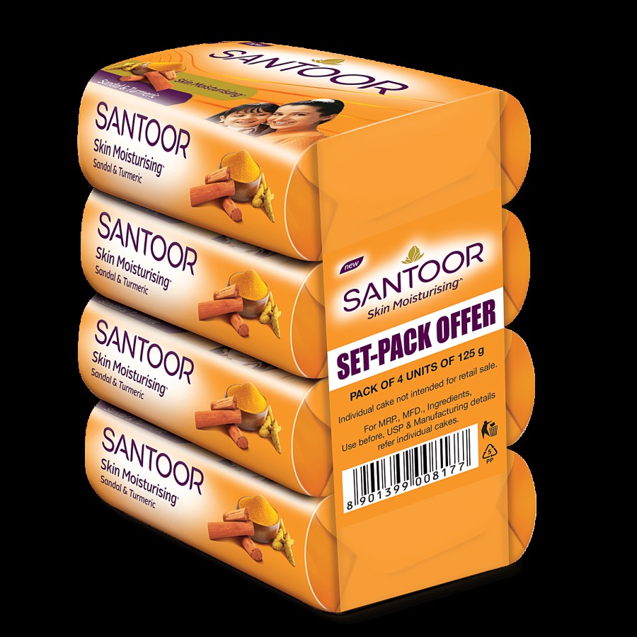 Santoor Skin Moisturising Sandal & Turmeric Bathing Soap