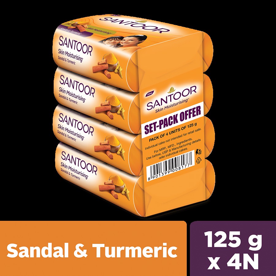 Santoor Skin Moisturising Sandal & Turmeric Bathing Soap