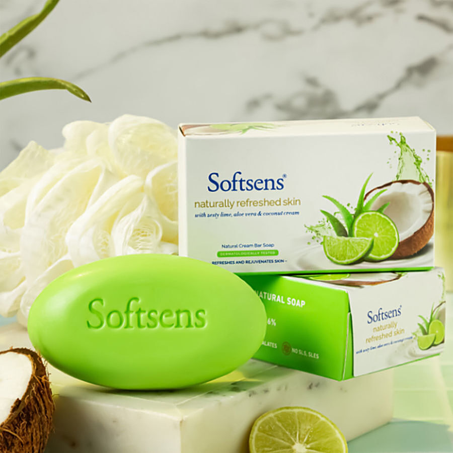 Softsens  Naturally Refreshed Skin Cream Bar Soap - With Zesty Lime