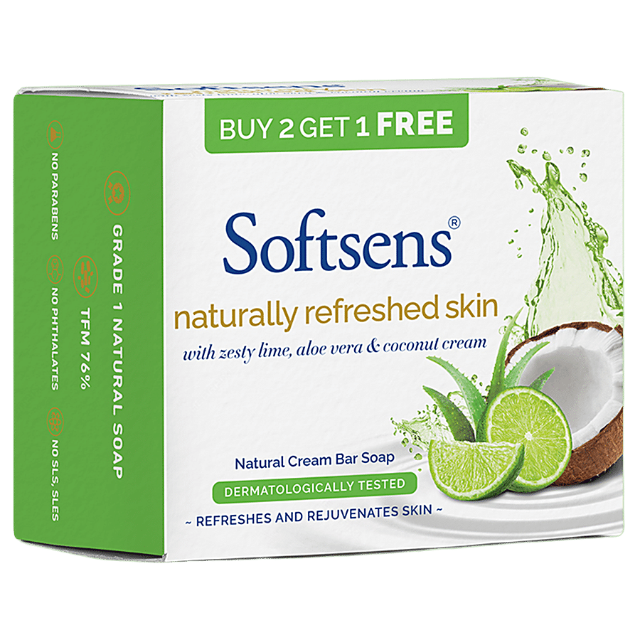 Softsens  Naturally Refreshed Skin Cream Bar Soap - With Zesty Lime