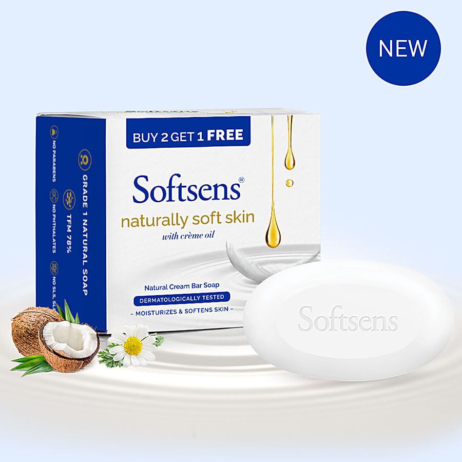 Softsens  Naturally Soft Skin Cream Bar Soap - With Creme Oil