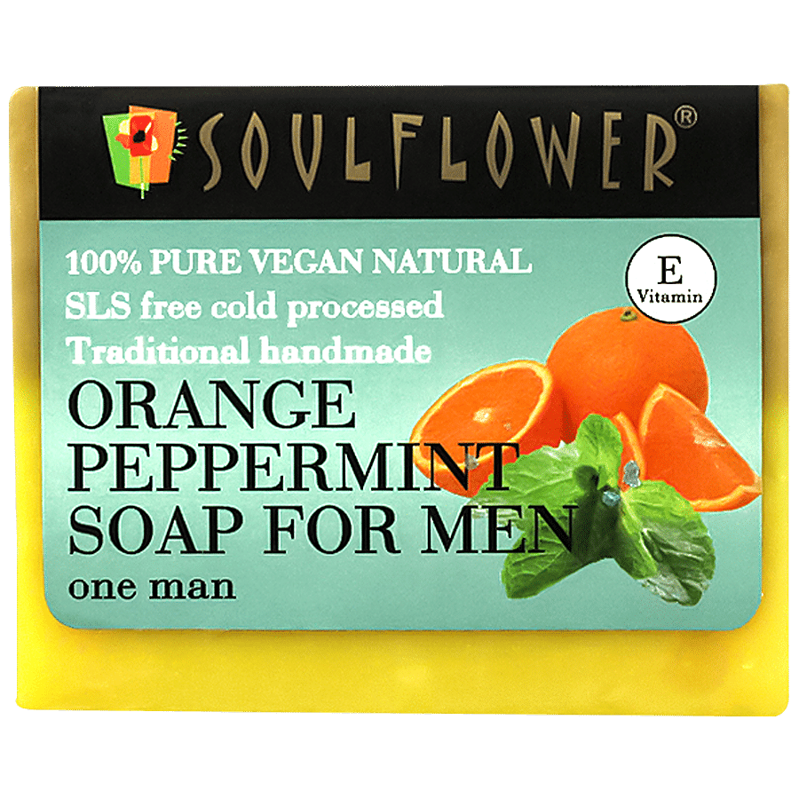 Soulflower Orange Peppermint Exotic Handmade Soap For Healthy Looking Skin