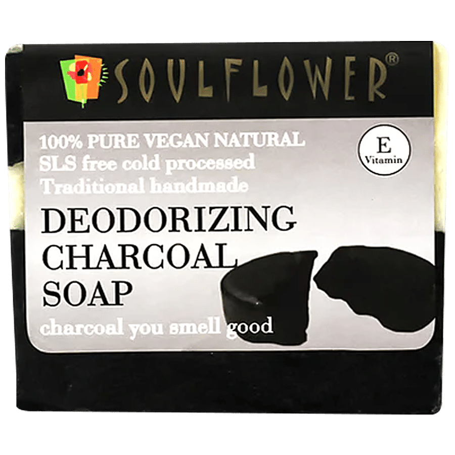 Soulflower Soulflower Handmade Deo Soap Bar for Men with Activated Charcoal & Tea Tree