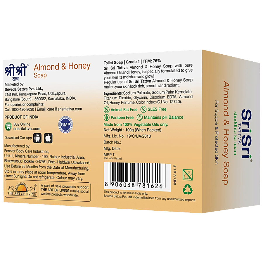 Sri Sri Tattva Sri Sri Tattva Almond Honey Soap 100 g Carton