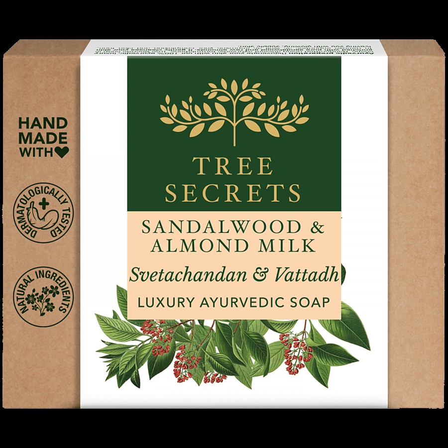 Tree Secrets Luxury Ayurvedic Soap - Sandalwood & Almond Milk