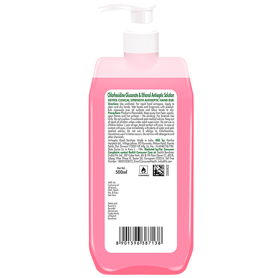 Dettol Clinical Strength Antiseptic Hand Sanitizer Liquid - Kills Germs