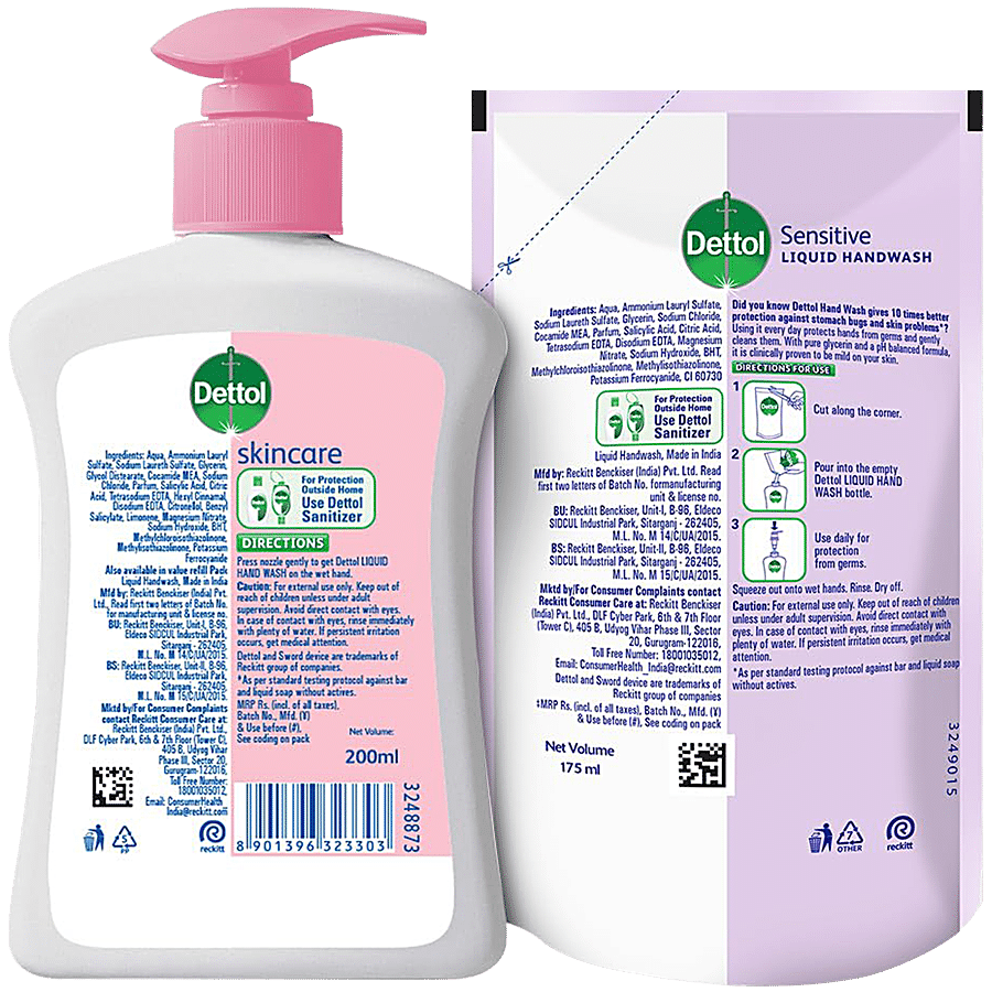 Dettol Skincare pH Balanced Liquid Handwash - 10x Better Germ Protection