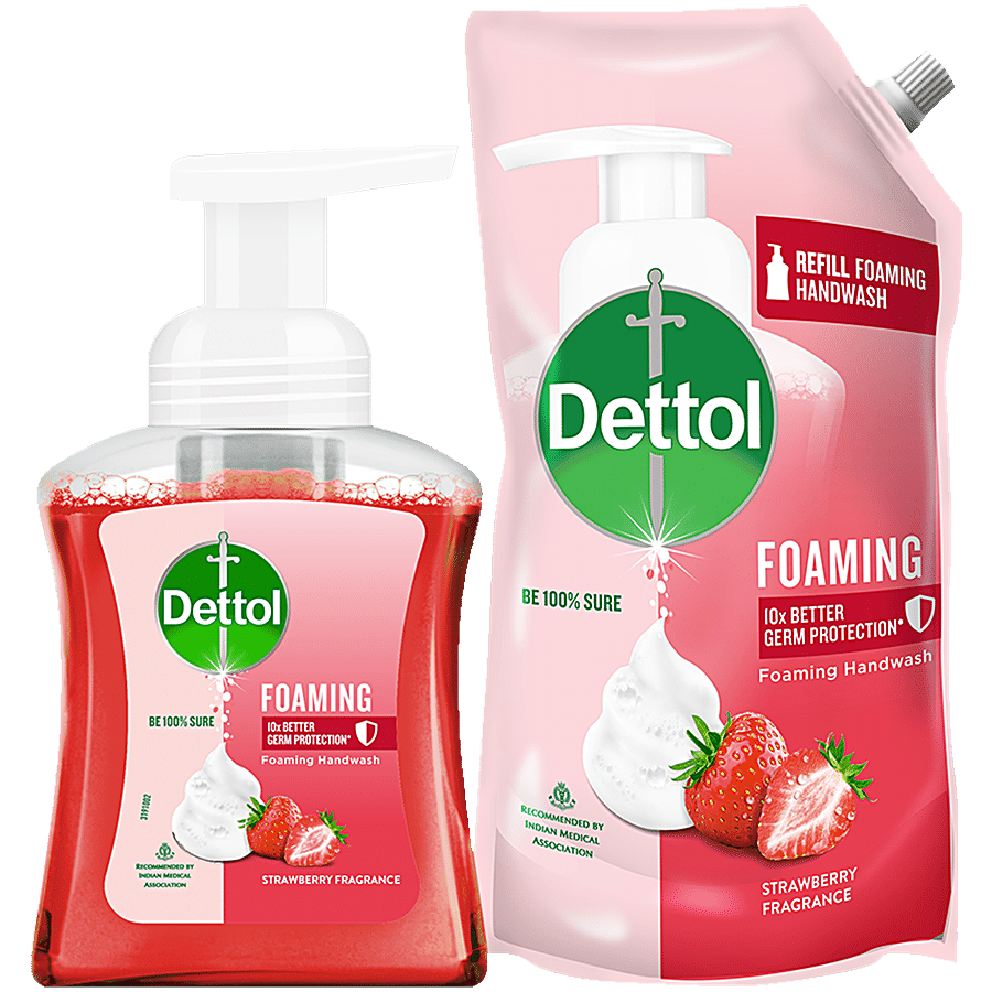 Dettol Strawberry Foaming Handwash - Pump 250 ml + Refill 700 ml