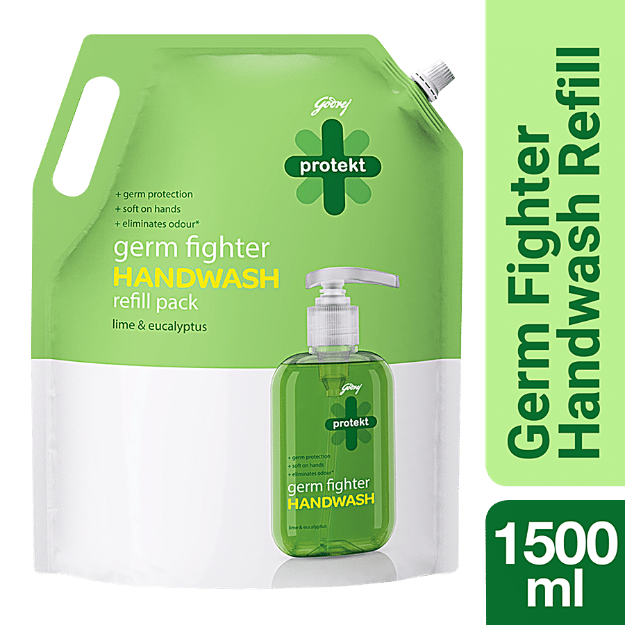 Godrej Protekt Germ Fighter Handwash Refill Pack - Lime & Eucalyptus