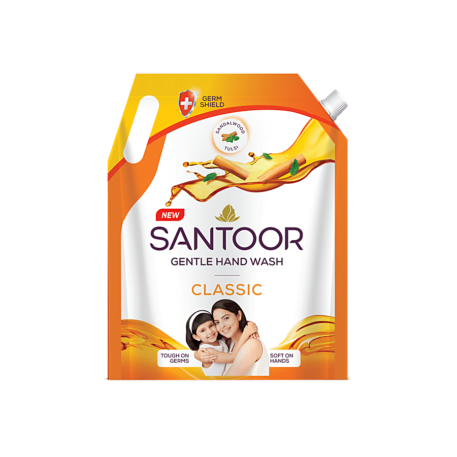 Santoor Classic Gentle Hand Wash - Sandalwood & Tulsi