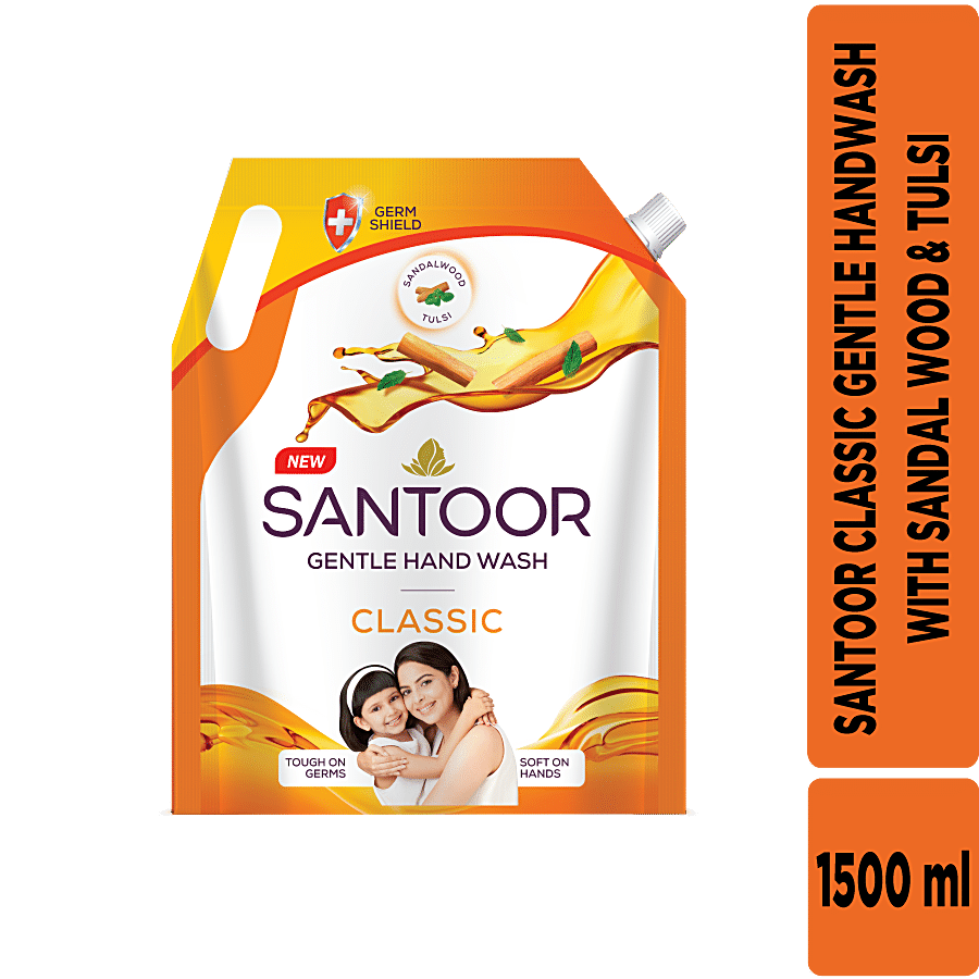 Santoor Classic Gentle Hand Wash - Sandalwood & Tulsi