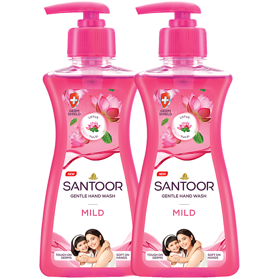 Santoor Mild Gentle Hand Wash - With Goodness of Lotus & Tulsi