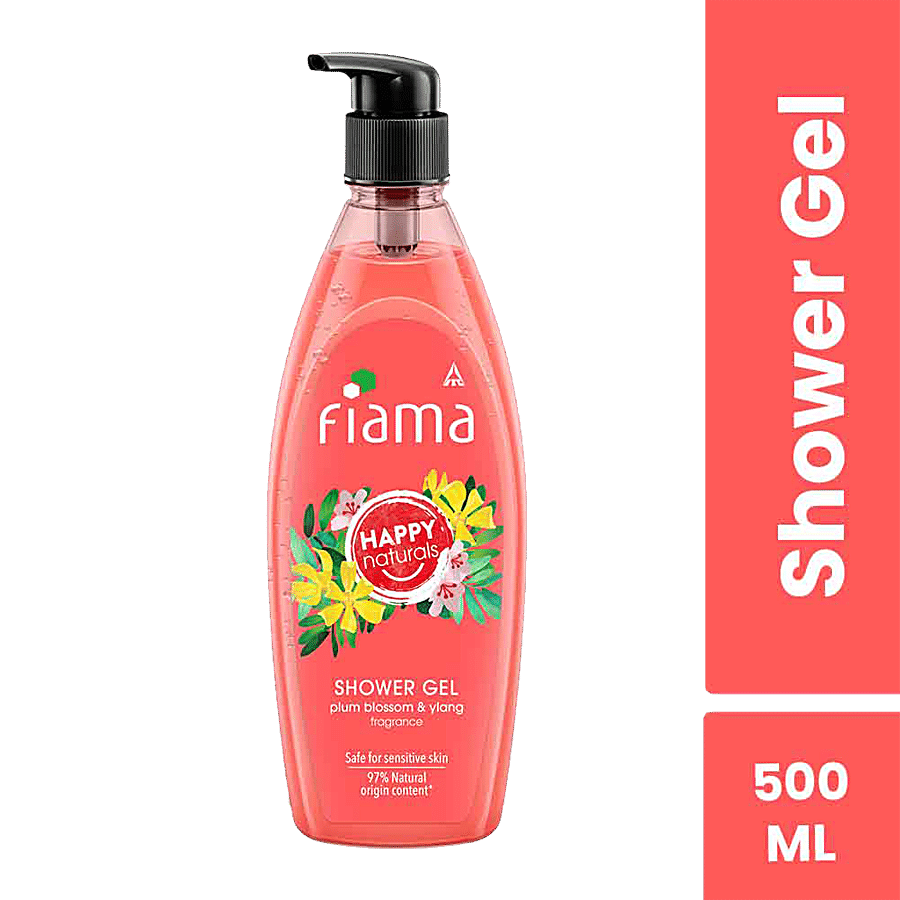 Fiama Happy Naturals Shower Gel - Plum Blossom & Ylang Fragrance