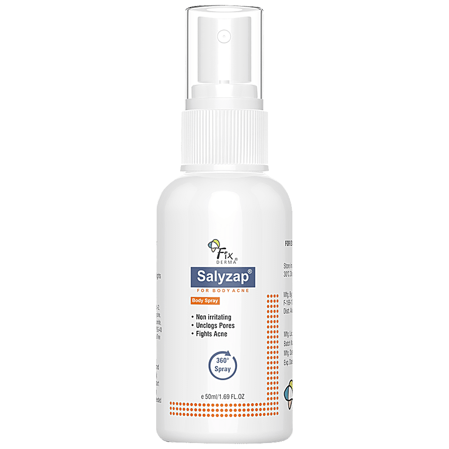 Fixderma Salyzap Body Acne Spray - Non-Irritating