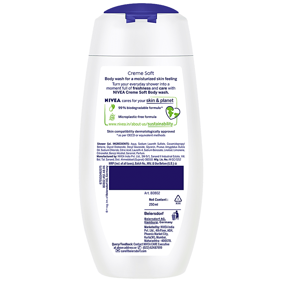 NIVEA Creme Soft Body Wash - With Almond Oil & Mild Scent