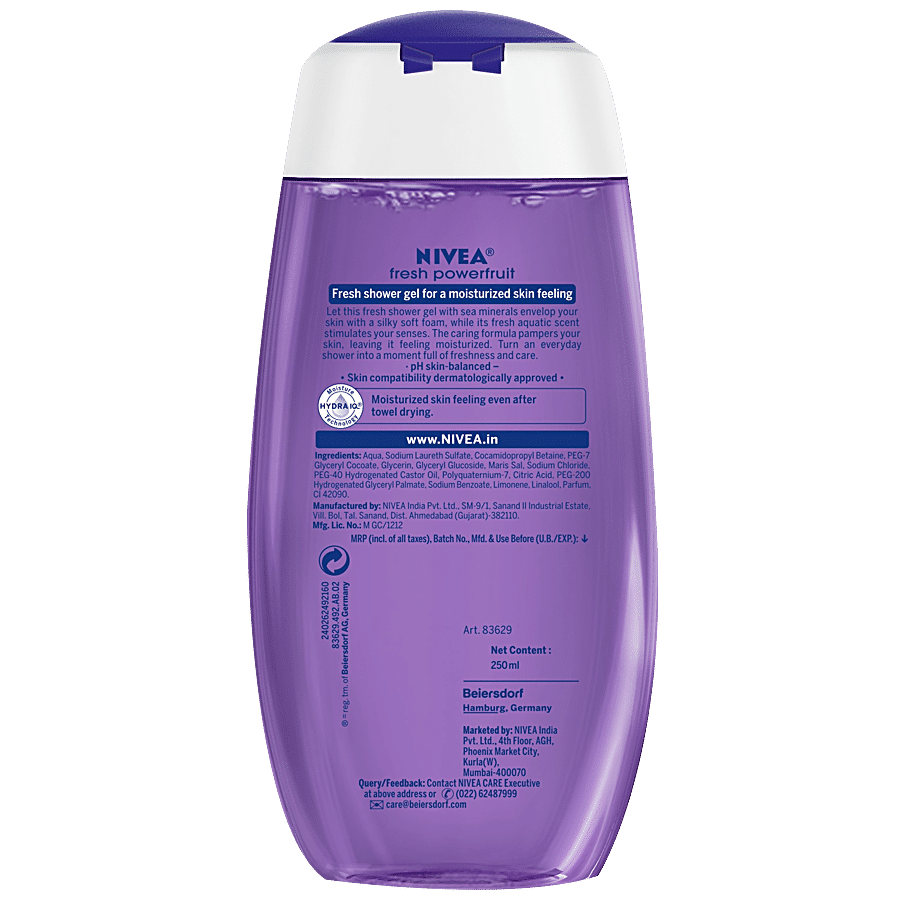 NIVEA Fresh Powerfruit Shower Gel - With Antioxidants & Blueberry Scent