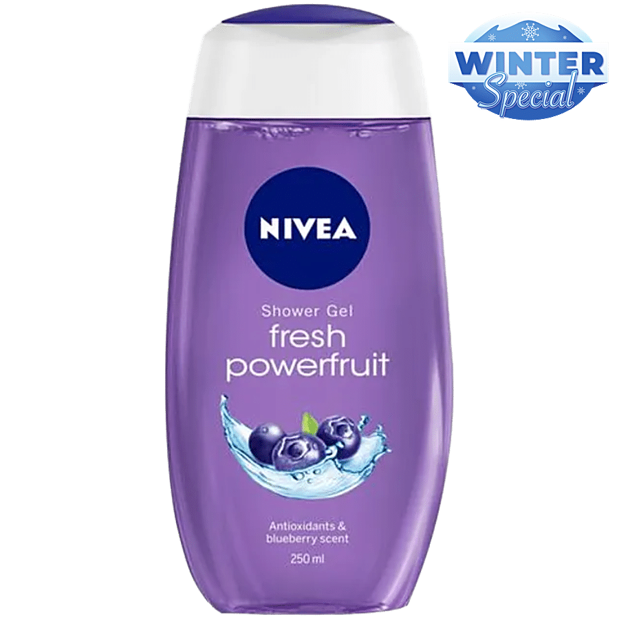 NIVEA Fresh Powerfruit Shower Gel - With Antioxidants & Blueberry Scent