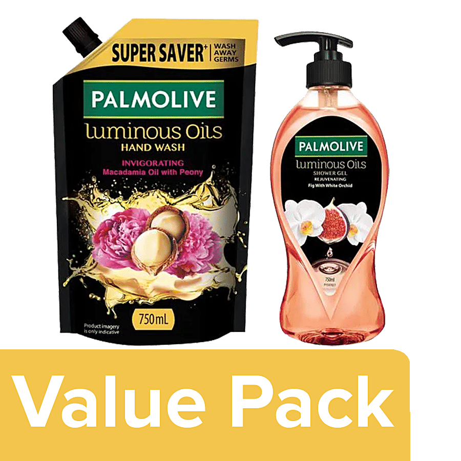 Palmolive Body Wash Fig Oil & White Orchid Extracts + Invigorating Handwash Refill (750ml)