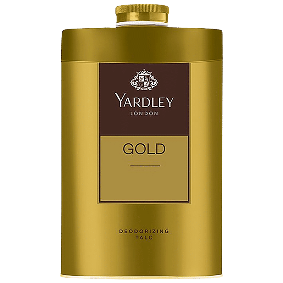 Yardley London Gold Deodorizing Talc for Men| Fresh Woody Scent