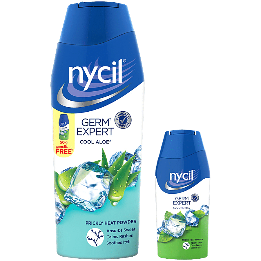 Nycil Germ Expert Prickly Heat Powder - Cool Aloe