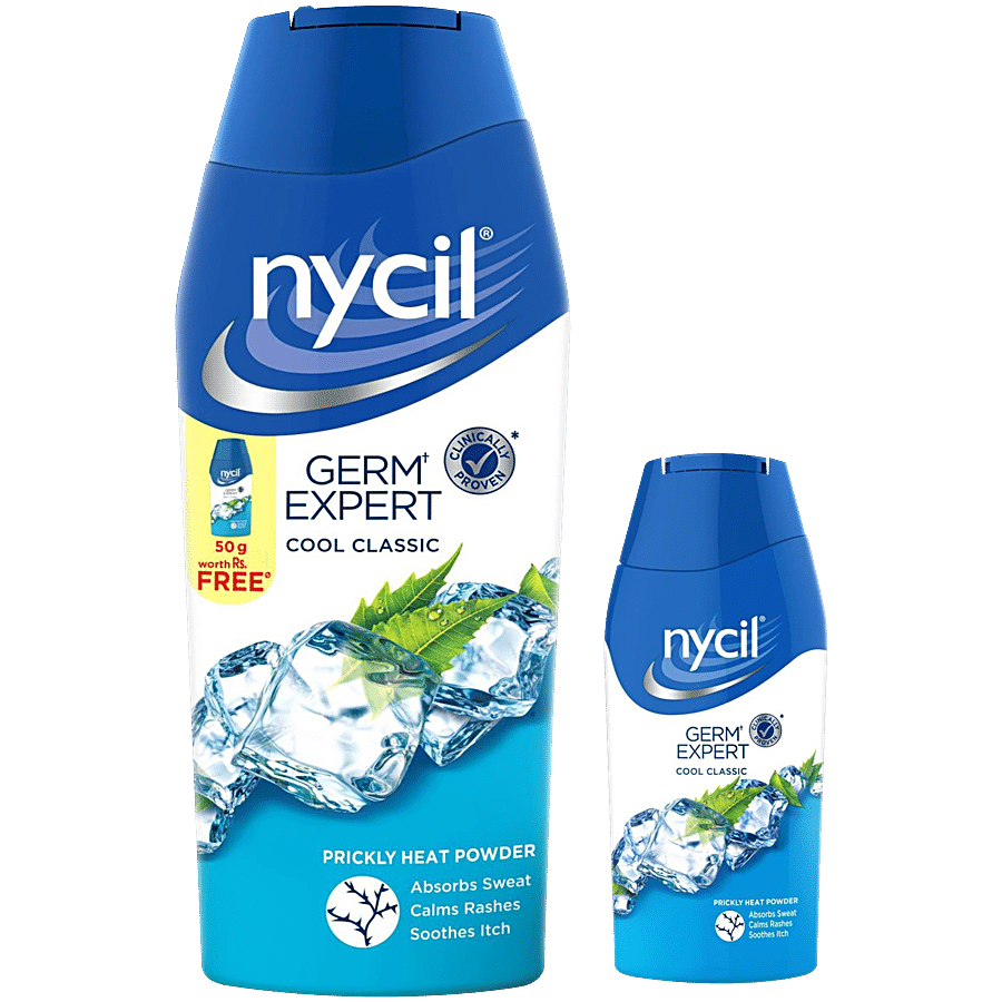 Nycil Germ Expert Prickly Heat Powder - Cool Classic